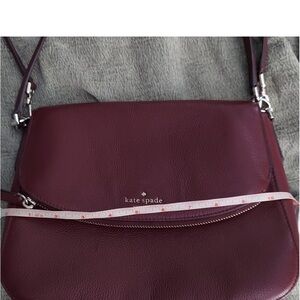 Kate Spade Leila Burgundy Pebble Leather Crossbody Bag ECU